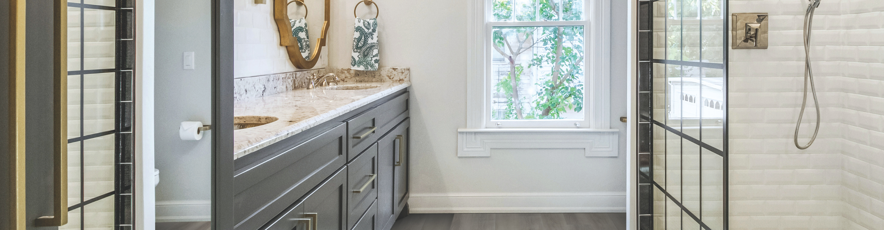 Bathroom with a custom tiled walk-in shower